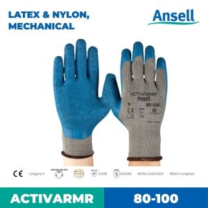 Ansell ACTIVARMR 80-100 (Latex & Nylon, Mechanical), Size 9