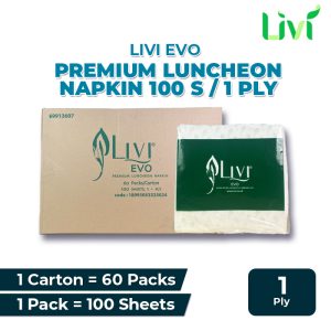 LIVI EVO Napkin Non MG Luncheon Full Embossed 100 s 60 packs x 100's /1 ply