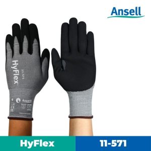 Ansell HyFlex 11-571 (Abration & Cut Resistance, ESD), Size 8, 9