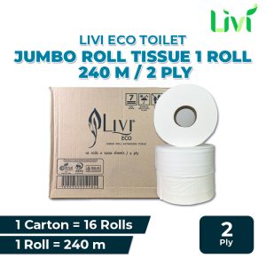 Livi Eco Toilet JRT 16 Roll 240 m 16 roll x 240 m/2 ply