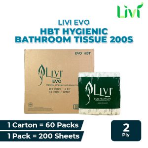 Livi Evo Toilet HBT 200 s 60 packs x 200 s/2 ply