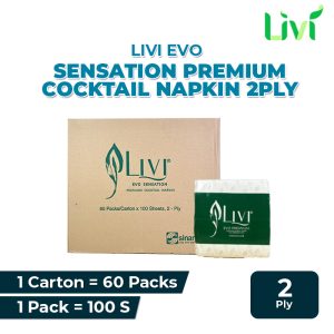 Livi Evo Sensasion Premium Napkin Cocktail 100 s 60 pack x 100 s/2 ply