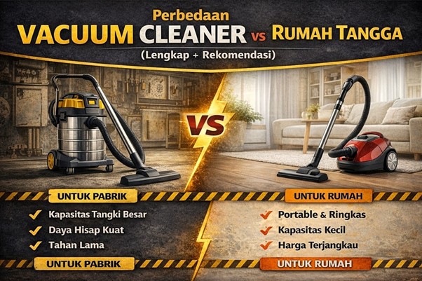 Perbedaan Vacuum Cleaner Industri