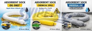 Swipe-all absorbent sock