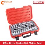 1_2in. Drive, Socket Set, Metric, 8mm - 32mm, Set of 30, Chromed Finish KEN5827940K