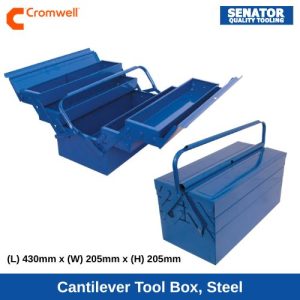 Cantilever Tool Box, Steel, (L) 430mm x (W) 205mm x (H) 205mm SEN5931370K