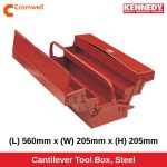 Cantilever Tool Box, Steel, (L) 560mm x (W) 205mm x (H) 205mm KEN5931210K