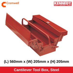 Cantilever Tool Box, Steel, (L) 560mm x (W) 205mm x (H) 205mm KEN5931210K