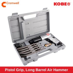 Pistol Grip, Long Barrel Air Hammer & Chisel Kit, Single Speed, 2000bpm, 4CFM, 1_4 NPT Air Inlet, 1.8kg KBE2703416W